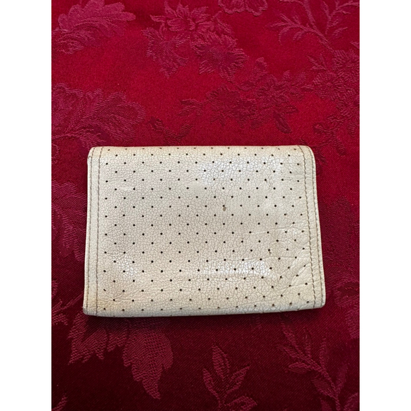 Prada Off-White Perforated Leather Compact Snap Wallet - Picture 4 of 13